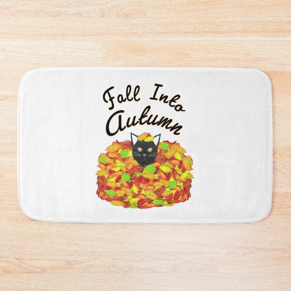 Item preview, Fall Into Autumn. Kitty Cat in Pile of Colorful Leaves. (White Background) designed and sold by ArtByLM.