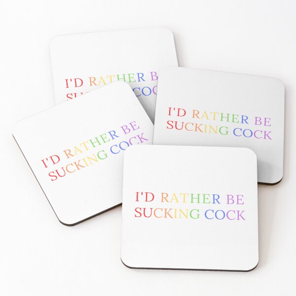 Item preview, I'd Rather Be Sucking Cock Queer Pride Colours White designed and sold by KinkShoppe.