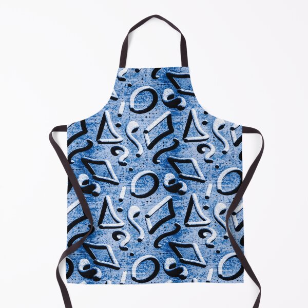 Item preview, geometric shapes on a blue background designed and sold by Olha Volokhova.