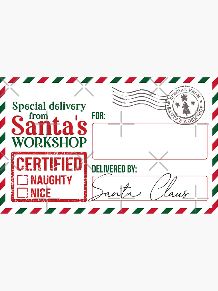 Christmas Mailing Label from Santa's Workshop (2 of 4) Sticker for Sale by  LDTreasures