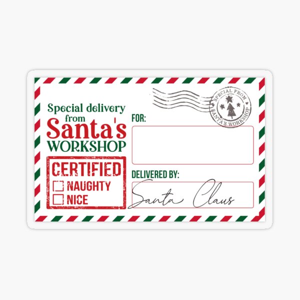 christmas-mailing-label-from-santa-s-workshop-3-of-4-sticker-for-sale-by-ldtreasures-redbubble for Free Printable North Pole Shipping Shipping Label From Santa Christmas Mailing Label from Santa's Workshop (3 of 4)