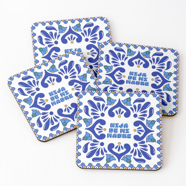 Item preview, Mexican Blue Tile Hija De Mi Madre Latino Sayings Talavera designed and sold by Francielandia.