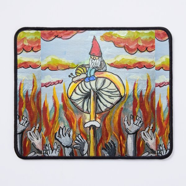 Item preview, Hell Gnome Creepy Gnome Painting designed and sold by MagicGnome47.
