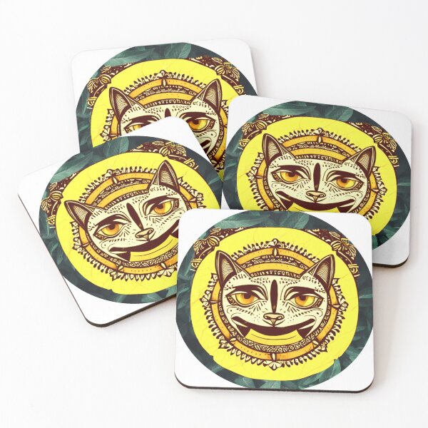 Item preview, tattoo sketch of a cat, one eye, hugging the sun designed and sold by bestoftrendy.