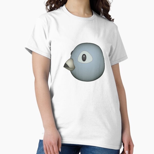 Vista previa del artículo con la obra «Lindo Grey Bird Emoji», diseñado y vendido por PrintPress.