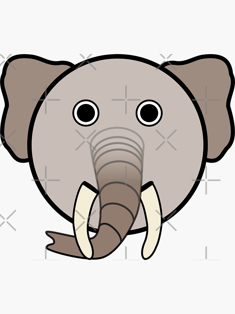 "Cute Elephant Emoji" Sticker by PrintPress Redbubble