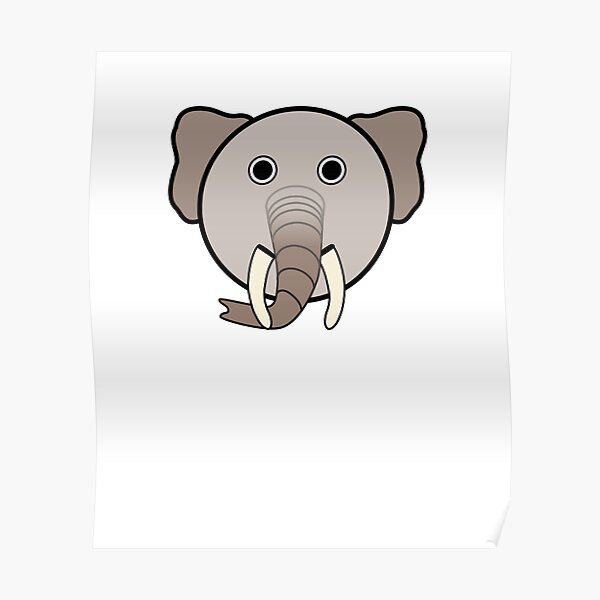 "Cute Elephant Emoji" Poster by PrintPress Redbubble