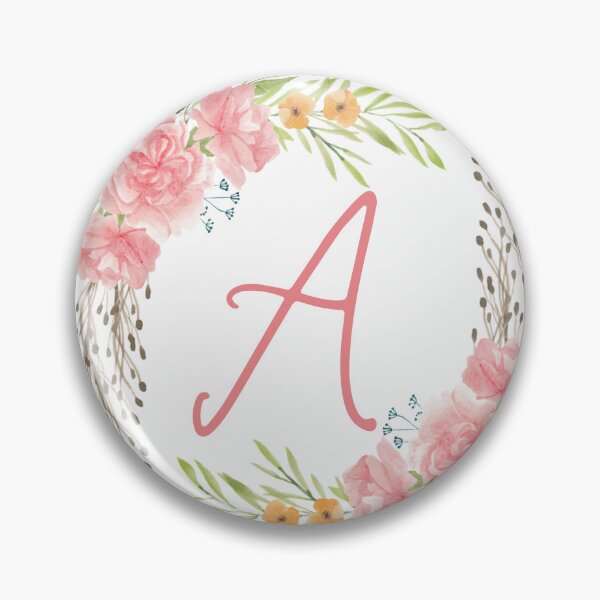 Item preview, Wreath Monogram A Floral Rose designed and sold by LaneyRyDesigns.
