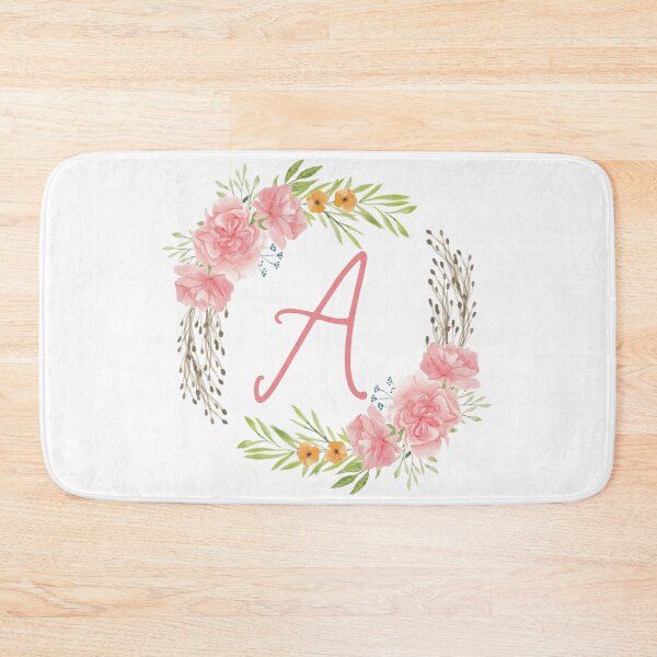Item preview, Wreath Monogram A Floral Rose designed and sold by LaneyRyDesigns.