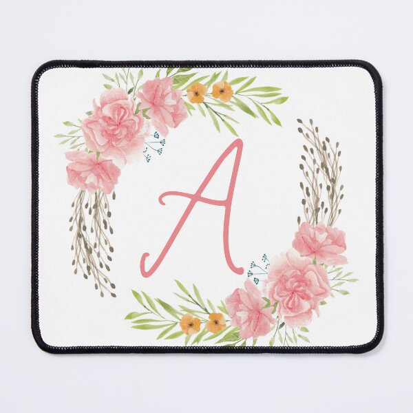 Item preview, Wreath Monogram A Floral Rose designed and sold by LaneyRyDesigns.