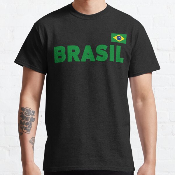 Brazil Map and Flag - Cool Brasil Shape Design Men's T-Shirt