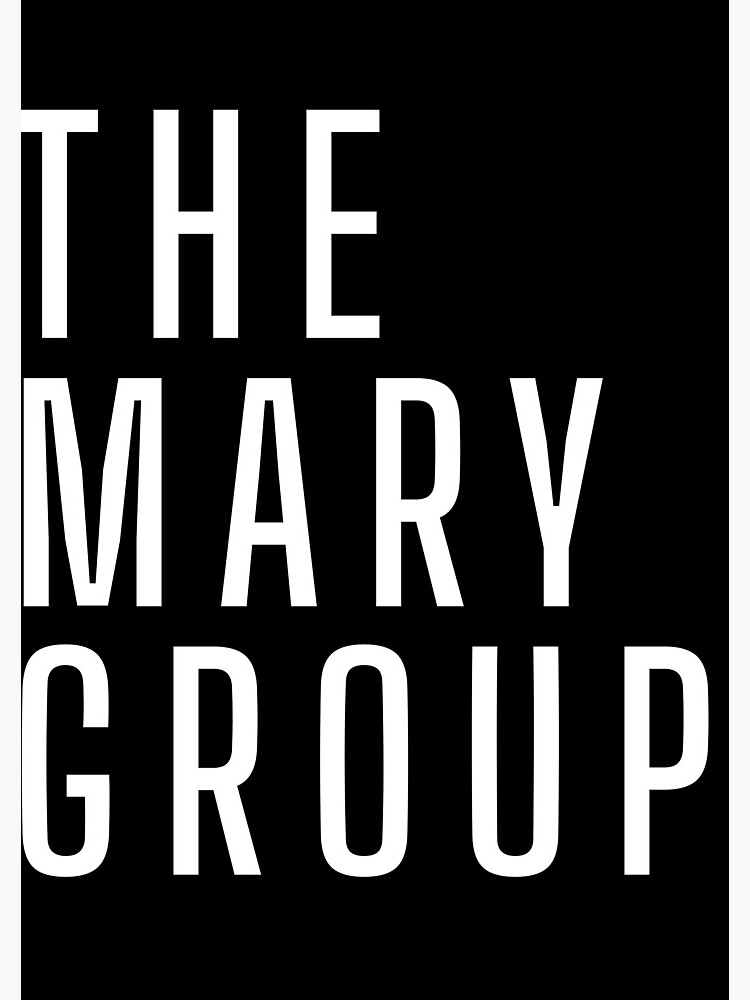 Artwork view, The Mary Group wordmark in white designed and sold by TheMaryGroup