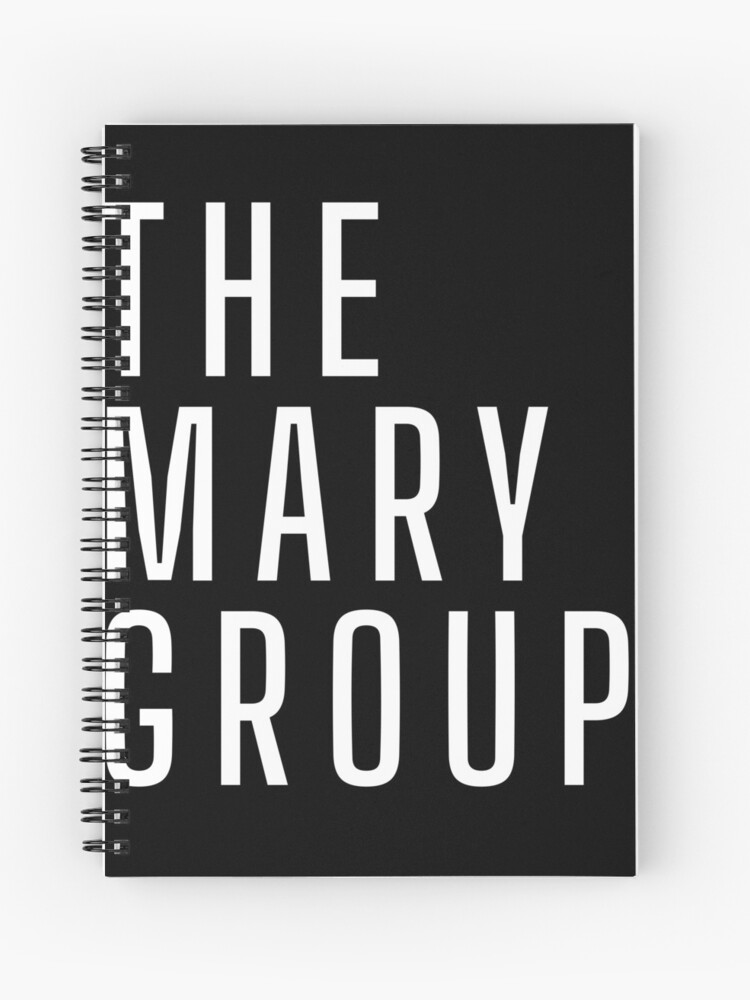 Thumbnail 1 of 3, Spiral Notebook, The Mary Group wordmark in white designed and sold by TheMaryGroup.