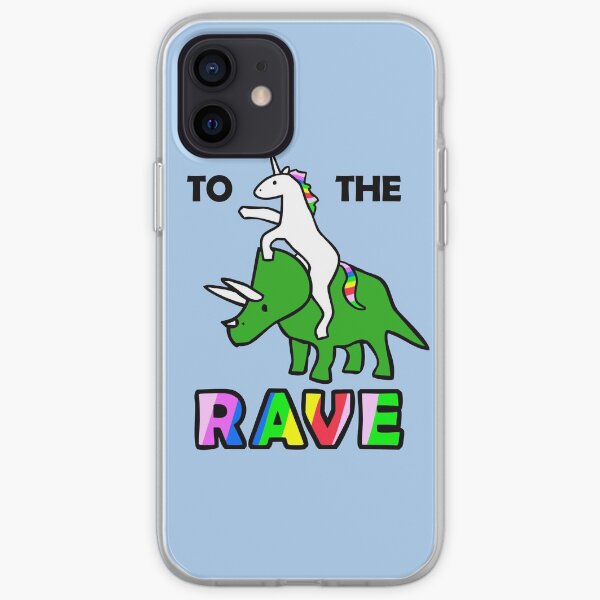 To The Rave! (Unicorn Riding Triceratops) iPhone Soft Case