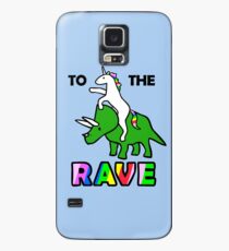 Zum Rave! (Einhorn Reit Triceratops) Hülle & Klebefolie für Samsung Galaxy