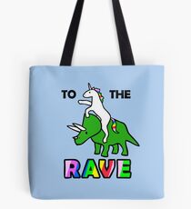 Bolsa de tela Para el delirio (Unicornio montando Triceratops)