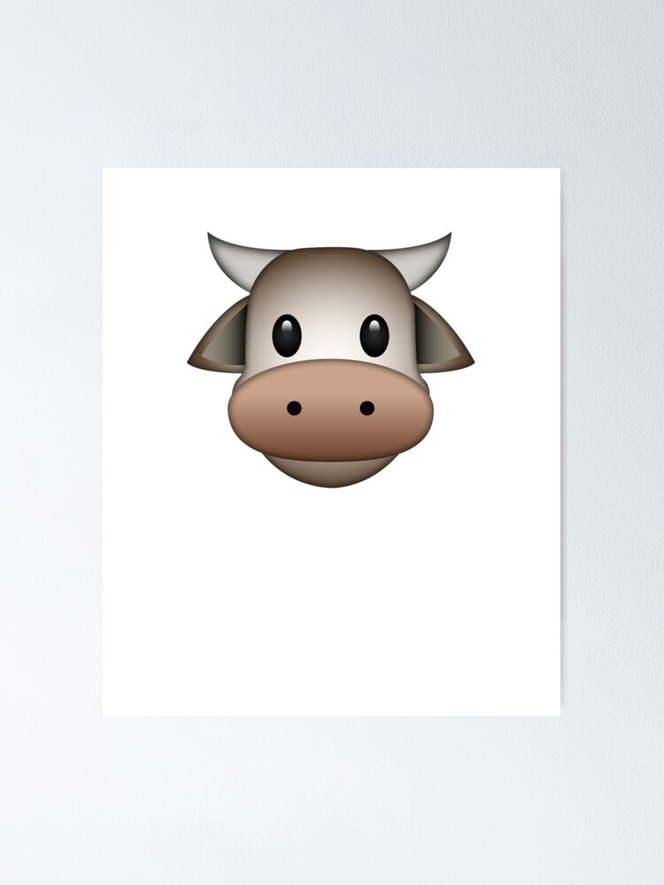 "Cute Cow Emoji" Poster for Sale by PrintPress Redbubble