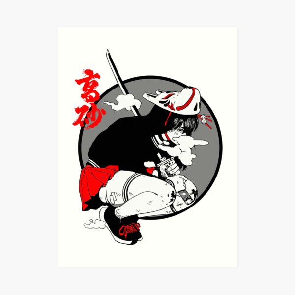 "Vaporwave Samurai Fox Mask Girl" Art Print for Sale by OWLvision33