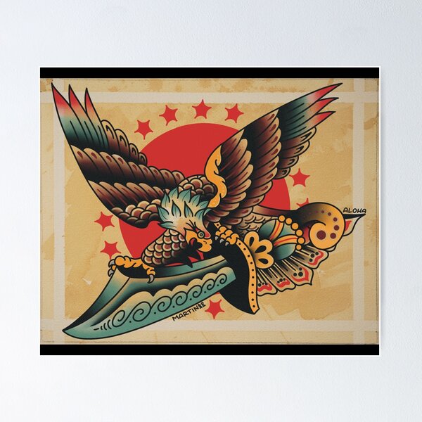 Item preview, Traditional Eagle And Dagger Print designed and sold by Aloha-Life-808.
