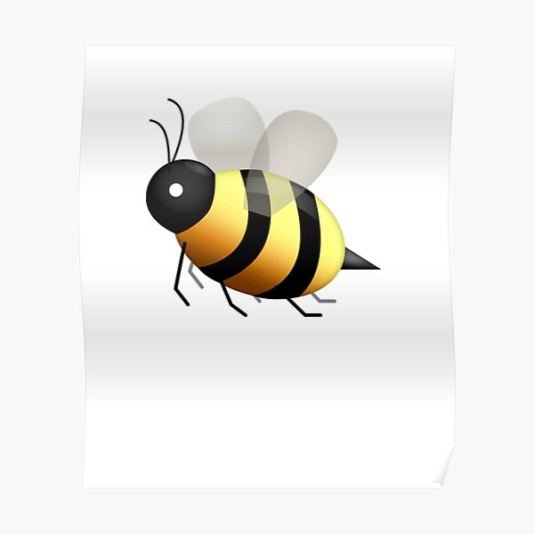 Cute Bee Emoji Poster For Sale By Printpress Redbubble