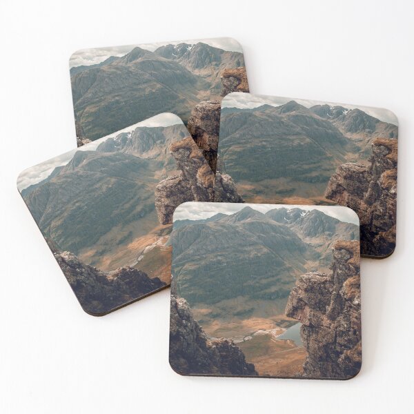 Item preview, Glencoe Valley and Mountain View from Aonach Eagach Ridge on a Cloudy Day, Glencoe, Scottish Highlands designed and sold by BackpackTravel.