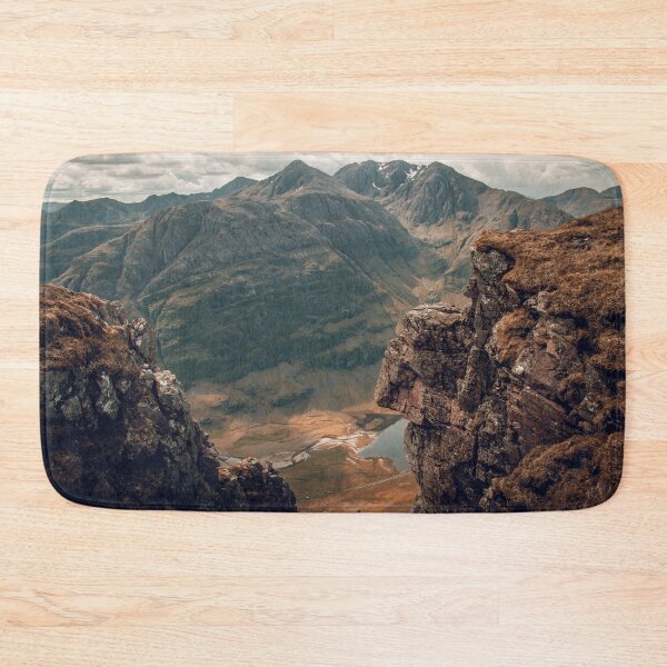 Item preview, Glencoe Valley and Mountain View from Aonach Eagach Ridge on a Cloudy Day, Glencoe, Scottish Highlands designed and sold by BackpackTravel.