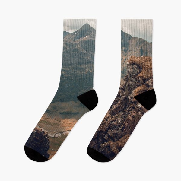 Item preview, Glencoe Valley and Mountain View from Aonach Eagach Ridge on a Cloudy Day, Glencoe, Scottish Highlands designed and sold by BackpackTravel.