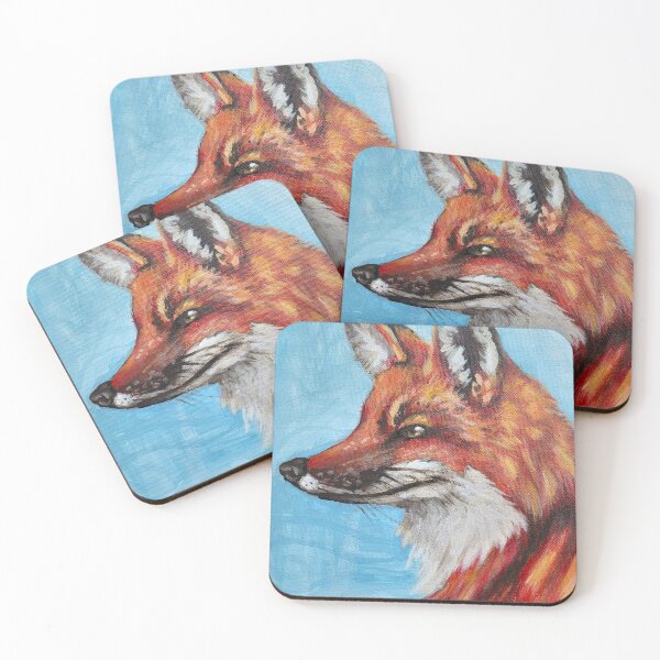 Item preview, Red Fox Portrait Side Profile with Light Blue Sky designed and sold by platosgarden.