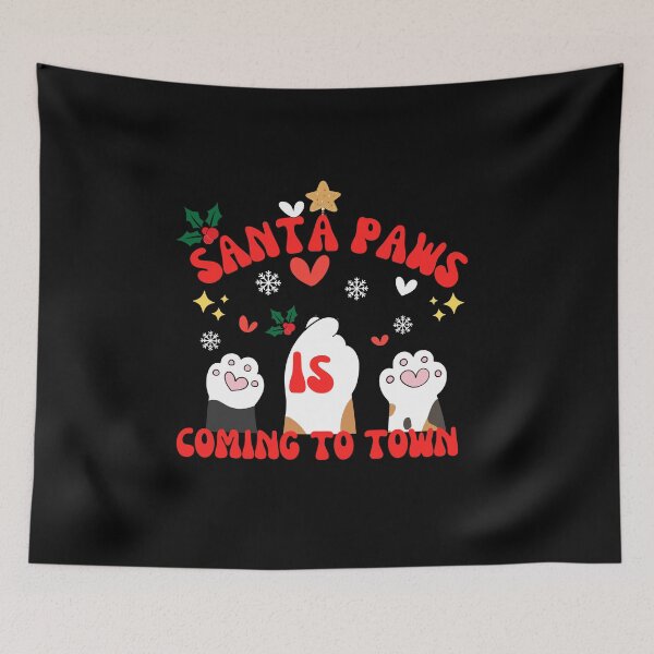 Item preview, Santa paw is coming to town retro vintage merry Christmas Christmas shirt,holly jolly  designed and sold by DesignsbyMona.