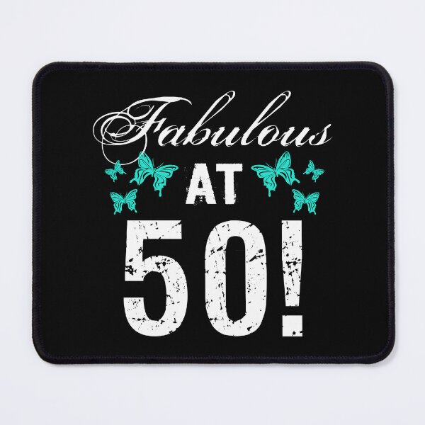 Item preview, Fabulous 50th Birthday White Turquoise designed and sold by thepixelgarden.