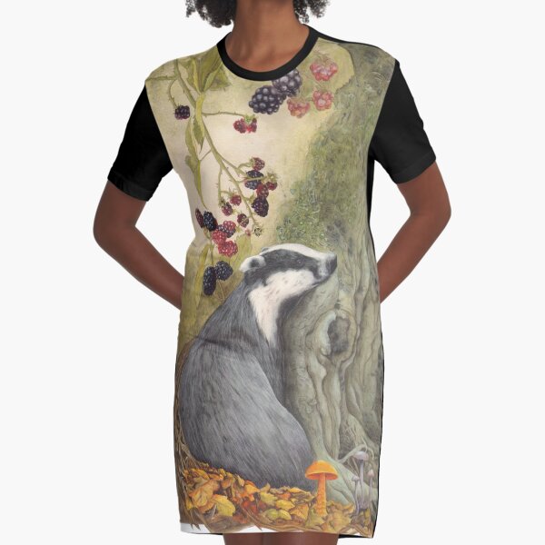 Autumn badger Graphic T-Shirt Dress