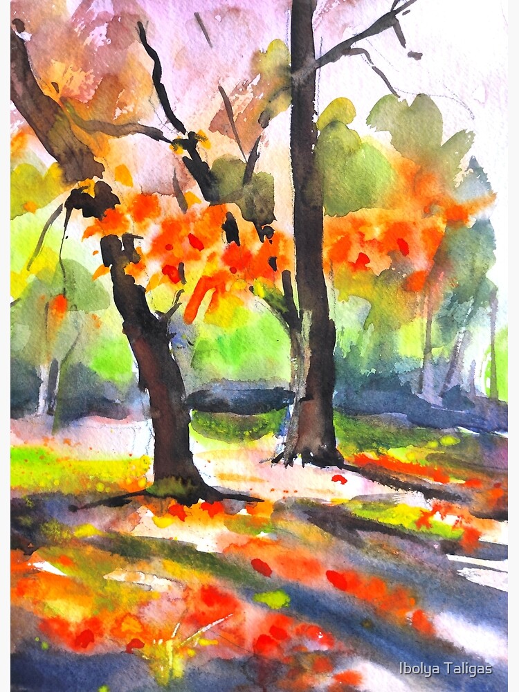 Autumn Landscape, Small Drawing, Original Oil Pastel Art, Wall Art, Nature  Art, Home Decor, Tree Drawing, Oil Pastel Landscape, Tree Art 