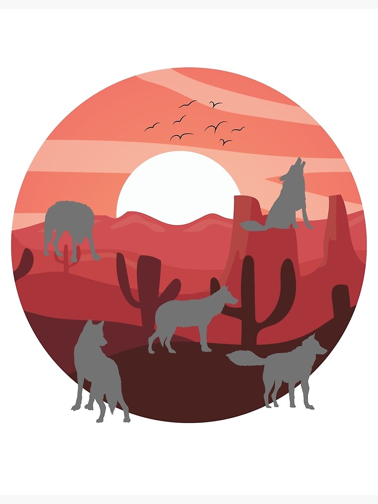 Coyotes In The Desert Poster For Sale By Raelking2022 Redbubble 4253