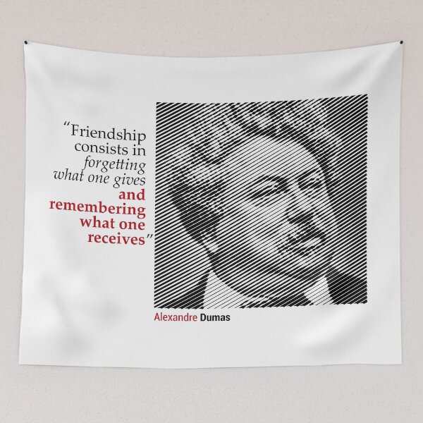 Item preview, Alexander Dumas' Portrait with a Friendship Quote designed and sold by emotica.