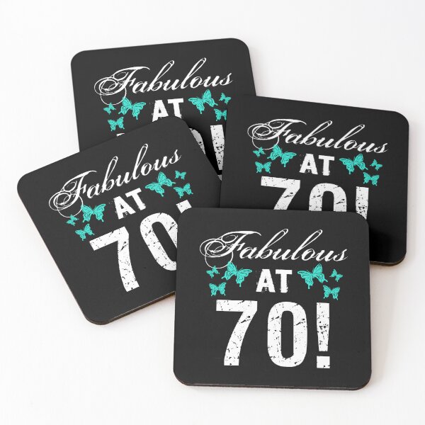 Item preview, Fabulous 70th Birthday White Turquoise designed and sold by thepixelgarden.
