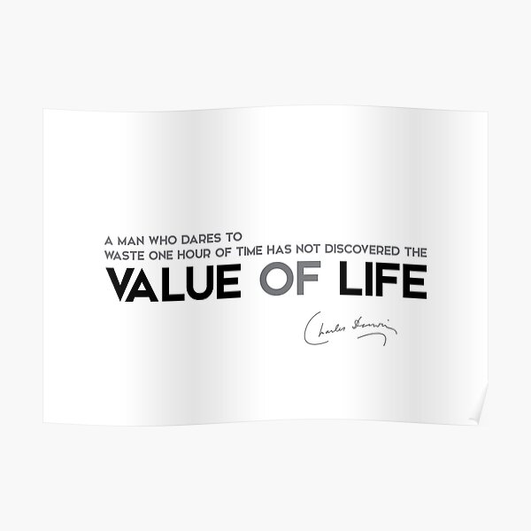 value of life - charles darwin Poster