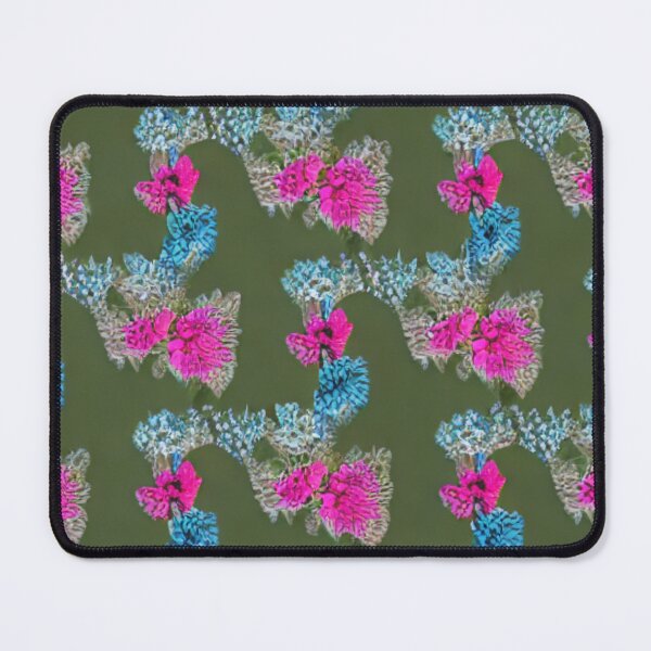 Item preview, Pink, blue flower patterns and green background designed and sold by ArteEterno.
