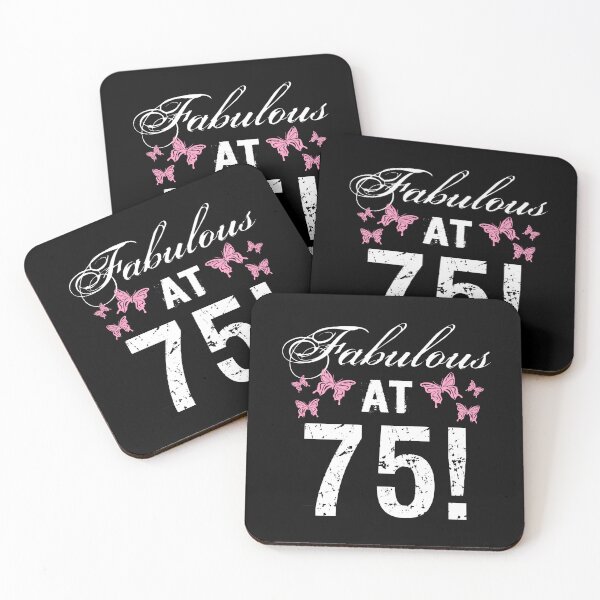 Item preview, Fabulous 75th Birthday White Pink designed and sold by thepixelgarden.