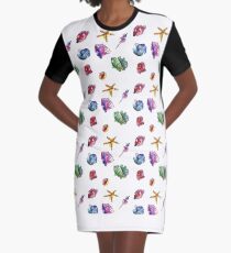 Seashell pattern. Graphic T-Shirt Dress