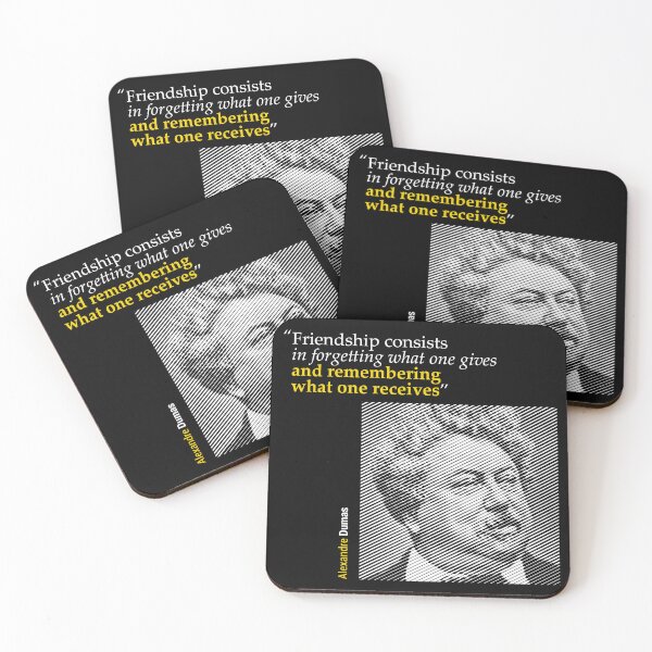 Item preview, Alexander Dumas' Portrait with a Friendship Quote (inverse) designed and sold by emotica.