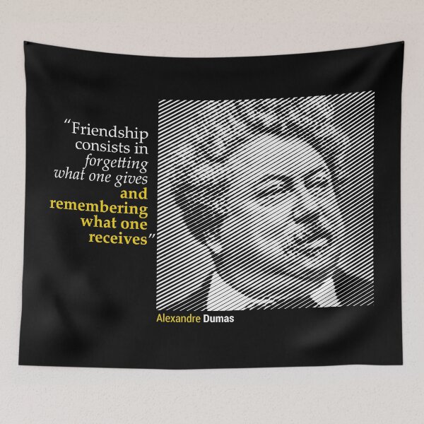 Item preview, Alexander Dumas' Portrait with a Friendship Quote (inverse) designed and sold by emotica.