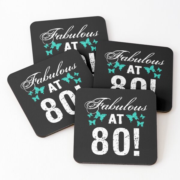 Item preview, Fabulous 80th Birthday White Turquoise designed and sold by thepixelgarden.