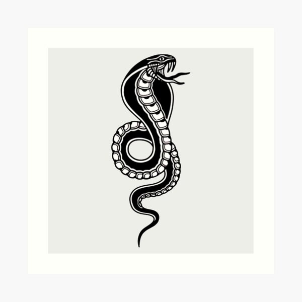 Head Cobra Poisonous Snake Defensive Position Attacking Posture Black White  Stock Vector by ©insima 467451422