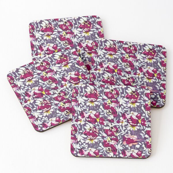 Item preview, White and pink flower patterns designed and sold by ArteEterno.