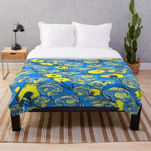 Item preview, Yellow and Blue Floral Pattern designed and sold by ONE-ART.