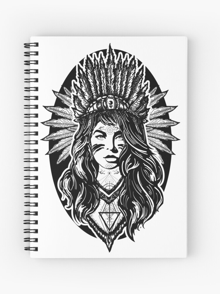 Download Native American Woman Girl Warrior Spiral Notebook By Intueri Redbubble