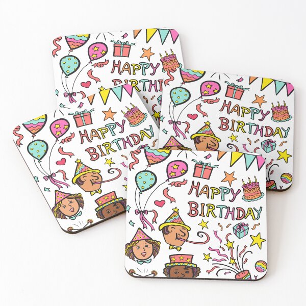 Item preview, Illustration drawing of multi-ethnic group of young people celebrate birthday party. Happy birthday celebration concept. designed and sold by Nalidsa Sukprasert.