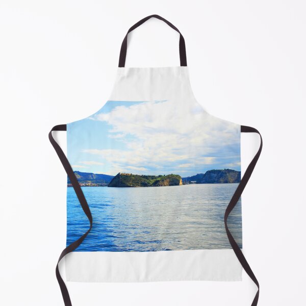 Item preview, View from the Gulf of Naples at the Tyrrhenian Sea, boat and rocky outcrops designed and sold by Kristina Drozd.