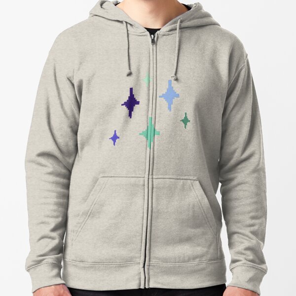 Mlm Pride Sparkles Pixel Art Zipped Hoodie
