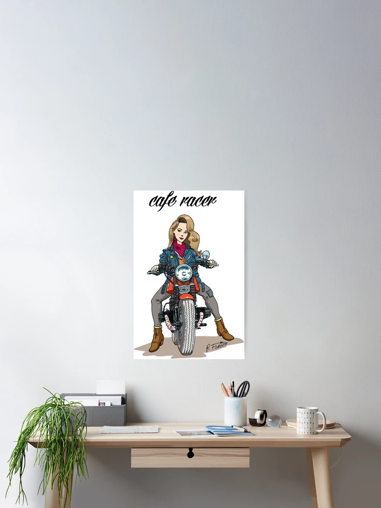 Thumbnail 2 of 3, Poster, Cafe Racer Lady! (1) designed and sold by RFlores.